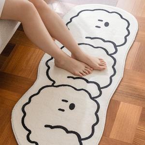 [한빛카페트]비숑 댕댕이 형제 욕실 발매트 동물 미니러그 50x120cm