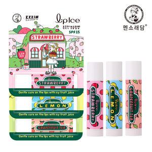 멘소래담 립아이스 립밤 KKKIM x3개 (딸기+레몬+자몽)