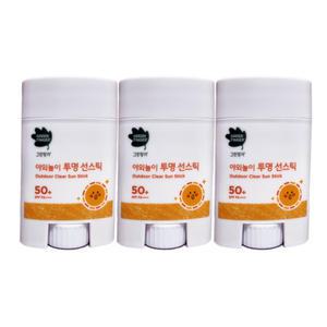 그린핑거 야외놀이 투명 선스틱 20g(SPF50+) x 3개