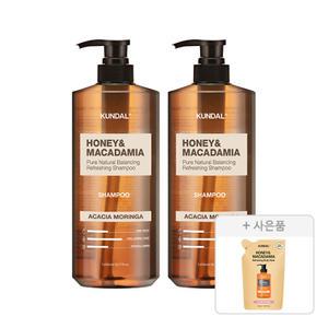쿤달 네이처 샴푸, 아카시아모링가, 1058ml, 2개 + 증정(바디워시 리필팩, 베이비파우더, 400ml)