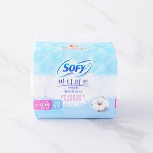 쏘피 바디피트 천연코튼 일반 무향 팬티라이너 20