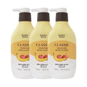 [해피바스] 해피바스 정말 촉촉한 바디로션 400g x3