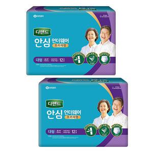 24년형 디펜드 안심 언더웨어 프리미엄 대형, 12P, 2개