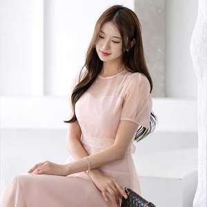 [스타일온미] 셀레네 하늘하늘 시스루 쉬폰 레이어링 A라인 플레어 롱 원피스