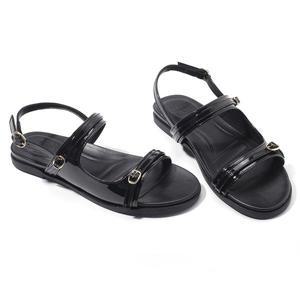 갤러리아 세라 여성 소가죽 캐주얼 스트랩 샌들 TCS23806 검정 1CM