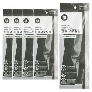 롯데이라이프 이로운 천연라텍스 컬러고무장갑 칼라 다크그레이 대(L) 5개