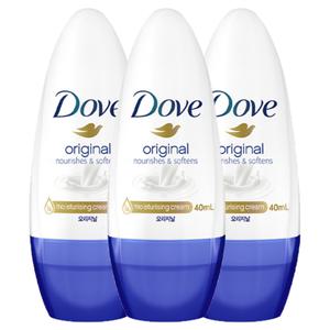 도브 데오드란트 롤온 3종 겨드랑이 땀 냄새 제거 40ml 3개