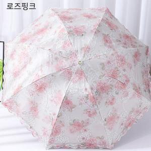 장미자수 레이스 암막양산 일본 양산 자외선차단
