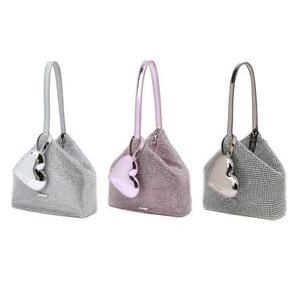 (하트스텔라) 3 COLOR 큐빅 하트참 스몰 토트백 JABA4F452WTJABA4F462P2JABA4F472BK