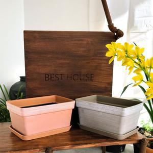 유러피언 고강도 플라스틱 화분 직사각 30x20x15cm/꽃/분갈이/베란다/인테리어/식물/실내/거실/옥상