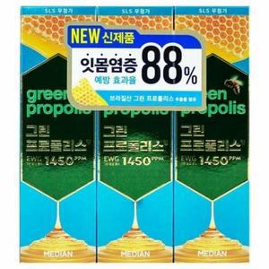 그린 퓨어 민트 프로 치약 폴리스향 홈패밀리 100g 3개 x 메디안