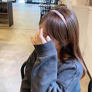 러블리 플리츠컬러 단발 넓은 머리띠 헤어띠 루프