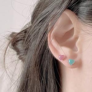 [디작소]여성 써지컬스틸 아크릴 에폭 캔디하트 피어싱