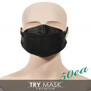 대형 3D입체 블랙마스크 50매 프리미엄 (트라이)KF94