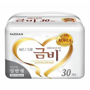 금비 성인용 속기저귀 실버 일자 일반형 30매 x1팩 성인기저귀