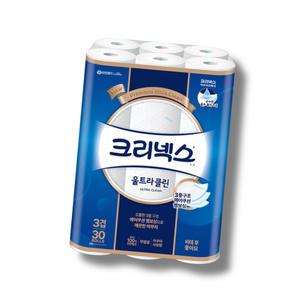 크리넥스 3겹 울트라 클린 롤화장지 27M 30롤 1개