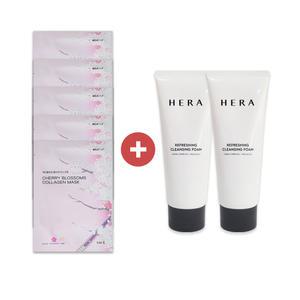 창원의 봄 마스크팩 5매 + 헤라 리프레싱 클렌징 폼 50ml 2개 각질 피지 노폐물 제거