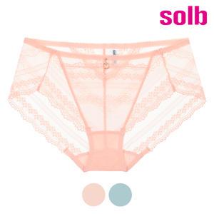 비너스 솔브 플라워 레이스 여신 햄라인 베이지 T팬티