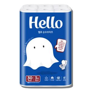 헬로 순수 3겹 화장지 30롤 33m