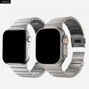Apple Watch Ultra 2 1 시리즈 용 URVOI 티타늄 밴드 9 8 7 6 SE 스트랩 유목민 손목 자석 클로저 45 49mm