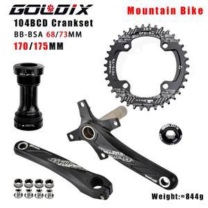 GOLDIX 자전거 크랭크셋, 넓고 좁은 톱니, 32, 34, 36, 38, 40, 42T, 104BCD 체인링, 170mm, 175mm 길이 단