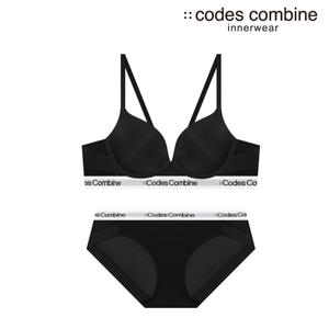 [코데즈컴바인이너웨어](강남점)노와이어 더블윙   블랙 브라세트(CDWBR153BK+CDWBP153BK)