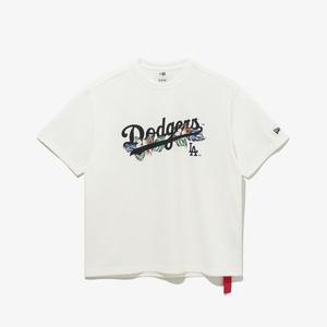 [뉴에라] MLB LA 다저스 플라워 스크립트 티셔츠 오프 화이트