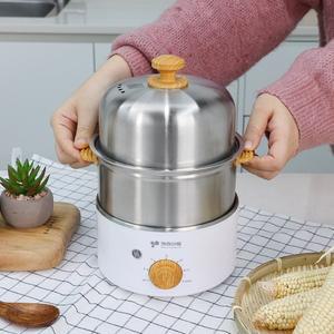 키친아트 2단 계란찜기 타이머 304올스텐 멀티찜기 우드 KA-7014S2
