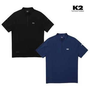 남성 여름 기능성 등산 운동 집업 반팔 티셔츠 KMM24213