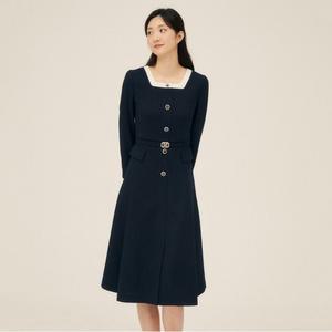 JJ지고트 배색 스퀘어넥 플레어 원피스 GP2A0OP231 마감임박!!!