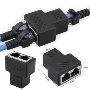 랜선분배기 인터넷 랜 분배기 이더넷 소켓 네트워크 연결 어댑터 블랙 RJ45 1-2 듀얼 암 포트 CAT5CAT 6 LA
