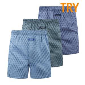 [TRY]트라이 남성 트렁크팬티 순면 60수 레이더스 사각박서 3매입 패턴Y