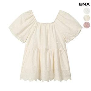 [BNX] 여성 주름 펀칭 셔링 블라우스