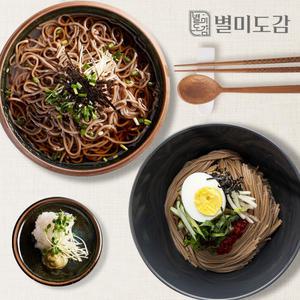 [별미도감] 반반메밀국수 5인분세트 소바3인+막국수2인 (면1kg+메밀소스3개+비빔장2개)