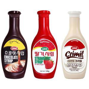 서강 초코시럽 530g+딸기시럽 530g+연유 500g