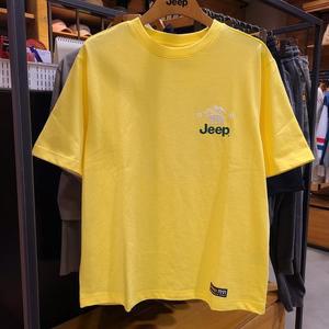 JEEP 루즈핏 베어디자인 반팔티셔츠 JM2TSU126-옐로우