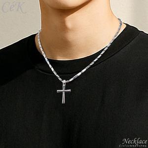 클루아조네 은목걸이 스터링실버 십자가 팬던트 플래티늄 광택 CeK 3767PNM