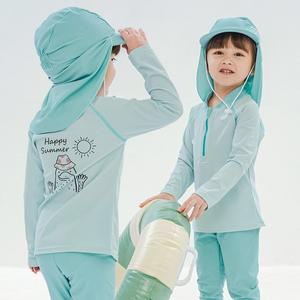 [아이스샌드](김해점)키즈 유아 남아동 래쉬가드 플랩캡 수영복세트 BR-355109