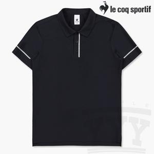 [하프클럽/ 스포르티브] 레귤러핏 AGA 유니 트리코트 카라 반팔티 QP223GTS45 BLK