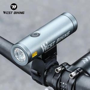 WEST BIKING 자전거 LED 프론트 라이트  USB 충전식 미니 소형 휴대용 알루미늄 합금 손전등  360 ° 회전