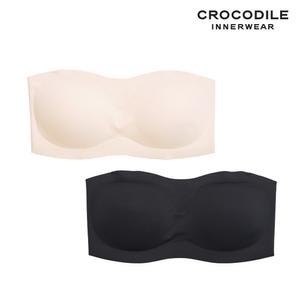 [크로커다일] 감탄브라 퓨징 오프숄더 브라2종 라이트베이지 블랙 CDWBR5N2526