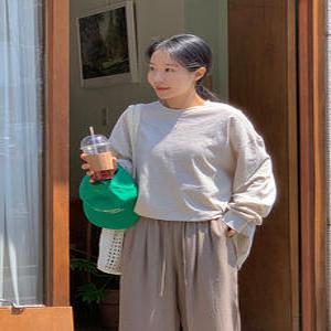 썸머 슬랍 단가라 오버핏 긴팔 (4color)