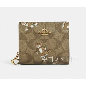 Coach 코치 가죽 지갑 시그니처 댄싱 키툰 스냅 CC922 IME7V 고급 데일리