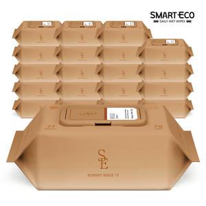 스마트에코 고평량 써밋75g 베이지 77매 20팩 캡형 엠보 아기물티슈