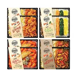 아워홈 온더고 김치제육덮밥 290g+소고기 오색비빔밥 310g+떡볶이 with 만두&김말이 365g+중화식 매콤잡채밥 295g 각 2개 (총 8개)