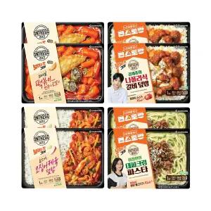 아워홈 온더고 떡볶이 with 만두&김말이 365g+나폴리식 갈비덮밥 300g+불맛가득 오징어제육 덮밥 290g+대파크림파스타 295g 각 2개 (총 8개)