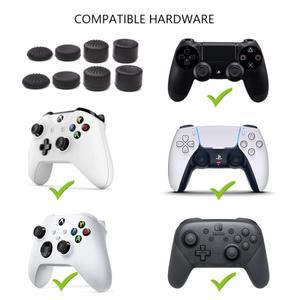 데이터 개구리 8Pcs 컨트롤러 엄지 스틱 그립 캡 PS5 용 실리콘 미끄럼 아날로그 고무 PS4/Xbox 시리즈 X/S