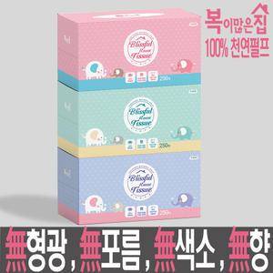 코끼리 복이많은집 각티슈 250매 3입X8팩 24개 1박스 대용량