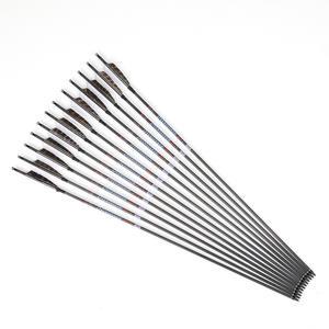 양궁 리커브 헌팅용 천연깃 카본 화살  80cm (12발 1세트)