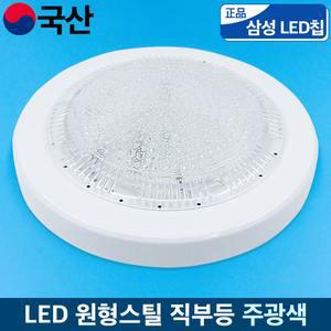 국산 LED 스틸 직부등 주광색 15W 삼성칩 복도 베란다 조명